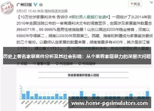 历史上著名家暴案件分析及其社会影响：从个案看家庭暴力的深层次问题