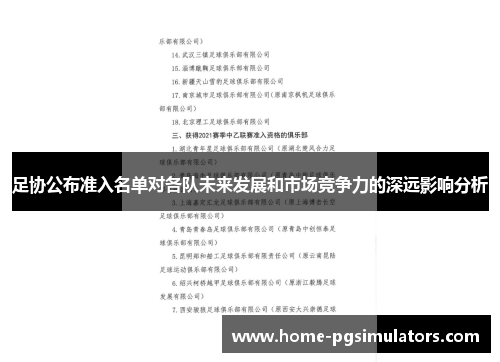 足协公布准入名单对各队未来发展和市场竞争力的深远影响分析