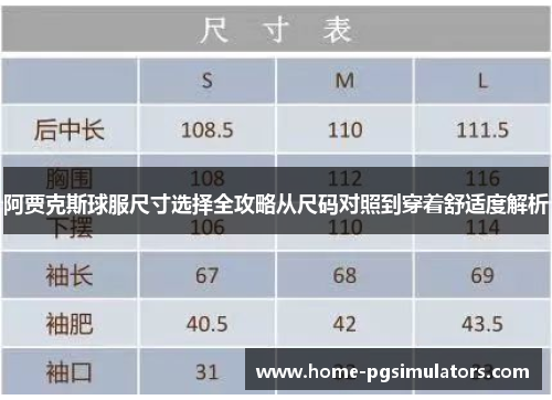 阿贾克斯球服尺寸选择全攻略从尺码对照到穿着舒适度解析